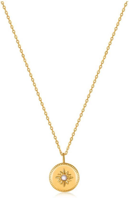 Ania Haie Kettingen Mother Of Pearl Sun Pendant Necklace Goudkleurig