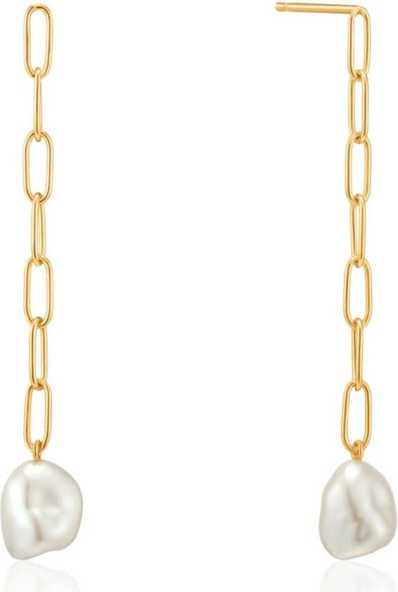Ania Haie Pearl Chunky oorstekers verguld