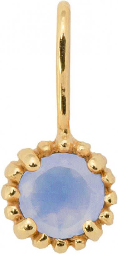 Anna + Nina Birthstone hanger Juni van 14 karaat goud met maansteen