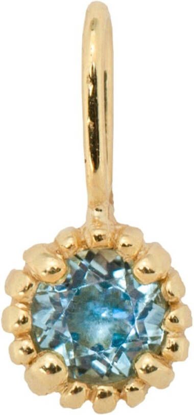 Anna + Nina Birthstone hanger maart van 14 karaat goud met auqamarijn