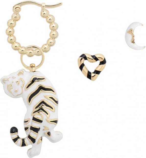 Anna + Nina Daring Adventure oorbellen verguld in set van 3