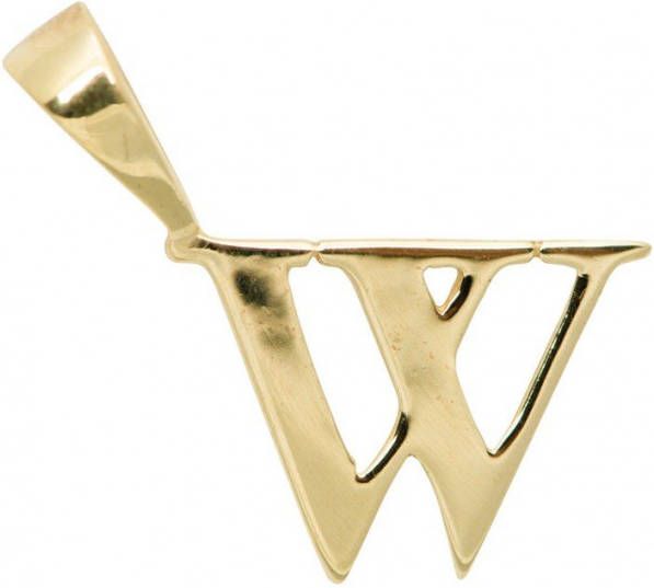 Anna + Nina Initial hanger W van 14 karaat geelgoud