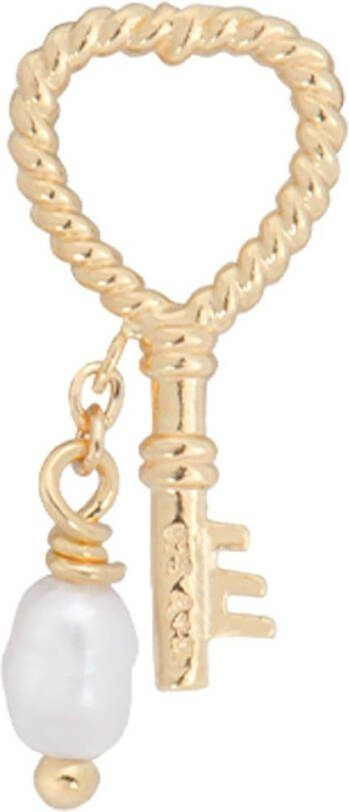 Anna + Nina Key To My Heart enkele oorbedel verguld