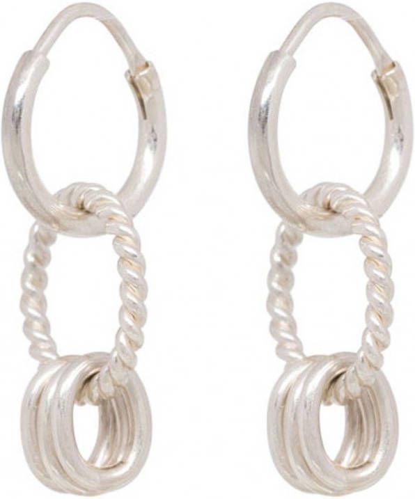 Anna + Nina Oorringen van zilver met hanger