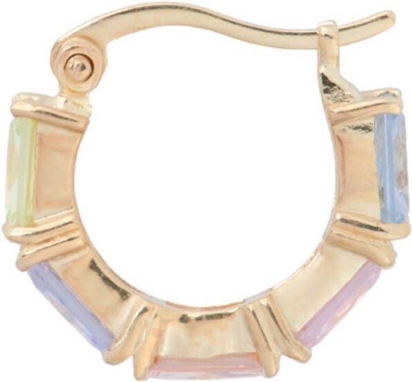 Anna + Nina Single Violette Ring enkele oorring verguld