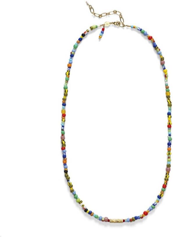 ANNI LU Wavy Alaia kralenketting verguld