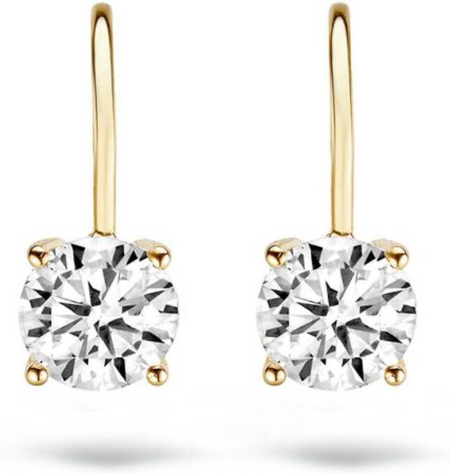 Blush Oorhangers van 14 karaat geelgoud met zirkonia 7055YZI