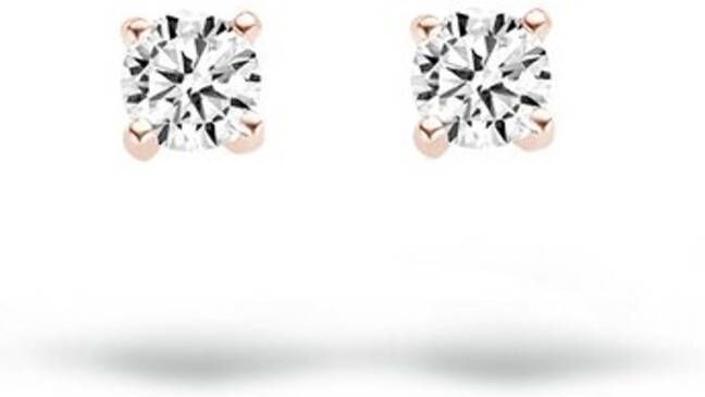 Blush Oorknopjes van 14 karaat ros&#xE9, goud met zirkonia 7138RZI