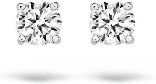 Blush Oorknopjes van 14 karaat witgoud met zirkonia 7127WZI