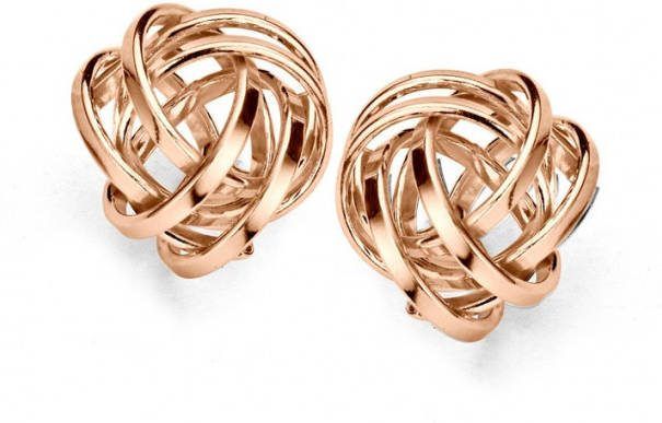 Casa Jewelry Knoopje oorknopjes van zilver rosegoud verguld