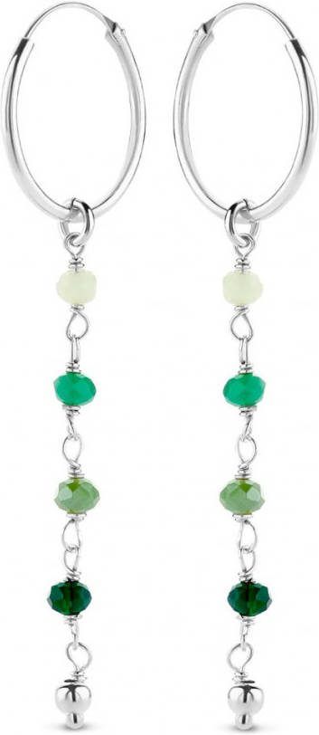 Casa Jewelry Mystic Emerald oorringen van zilver