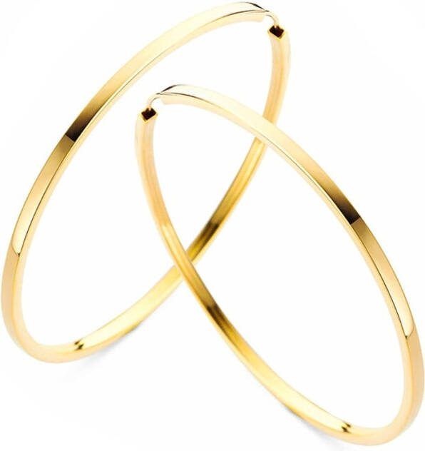 Casa Jewelry Snap Thin Square 25 oorringen van zilver met 14k goud verguld