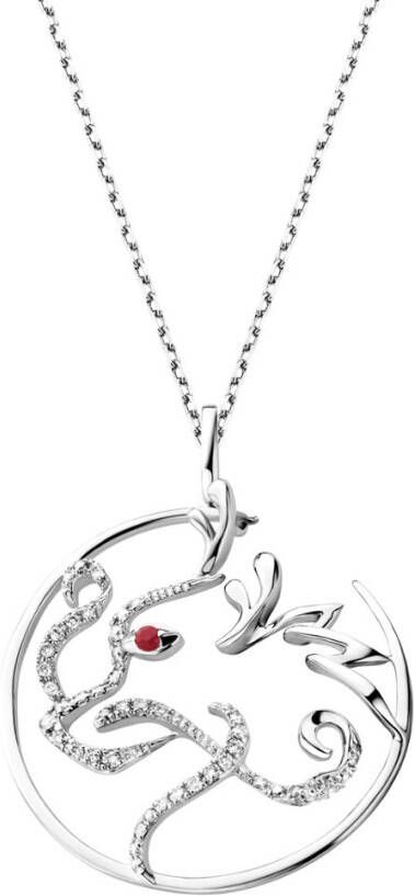 Diamond Point Colors witgouden draak hanger