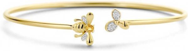 Diamond Point Geelgouden armband 0 06 ct citrien Queen Bee