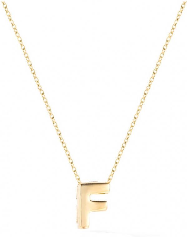 Diamond Point Geelgouden collier Alphabet