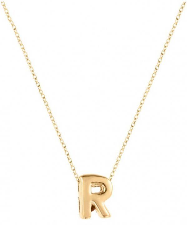 Diamond Point Geelgouden collier Alphabet