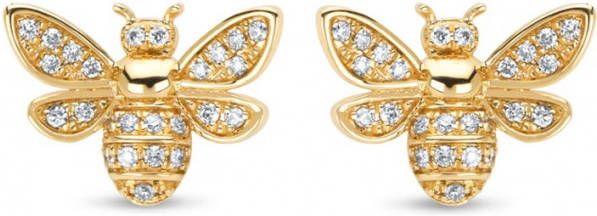 Diamond Point Geelgouden oorsieraden, 0 22 ct diamant, Queen Bee