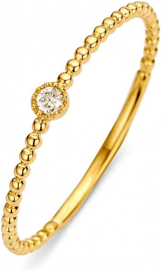 Diamond Point Ring van 14 karaat geelgoud met 0 03 ct diamant Joy