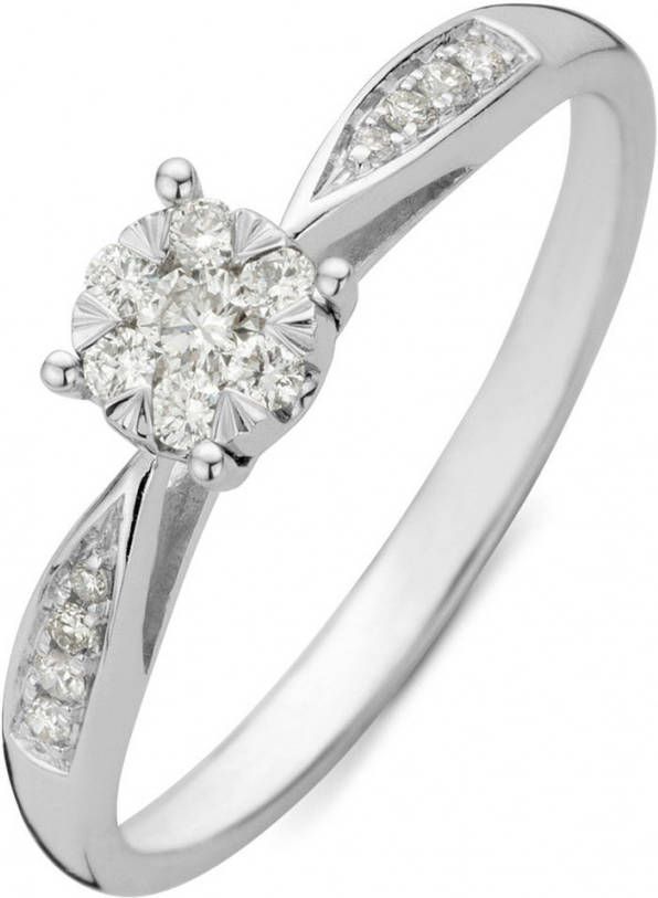 Diamond Point Ring van 14 karaat witgoud met 0 20 ct diamant Enchanted