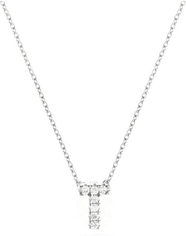 Diamond Point Witgouden collier 0 02 ct diamant Alphabet