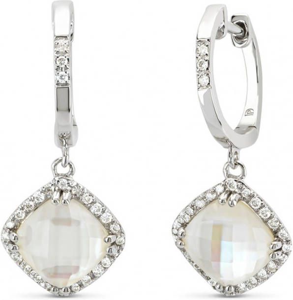 Diamond Point Witgouden oorsieraden, 2.78 ct kwarts, Fi&#xEB, sta