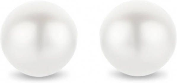 Diamond Point Witgouden oorsieraden witte zoetwaterparel Rivi&#xE8, ra