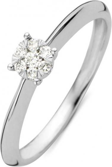 Diamond Point Ring van 14 karaat witgoud met 0 10 ct diamant Enchanted