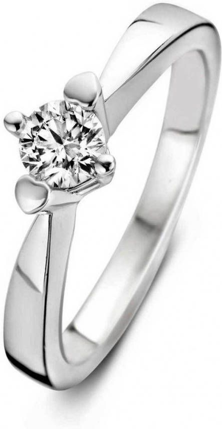 Diamond Point Witgouden ring, 0 12 ct diamant, Hearts & Arrows
