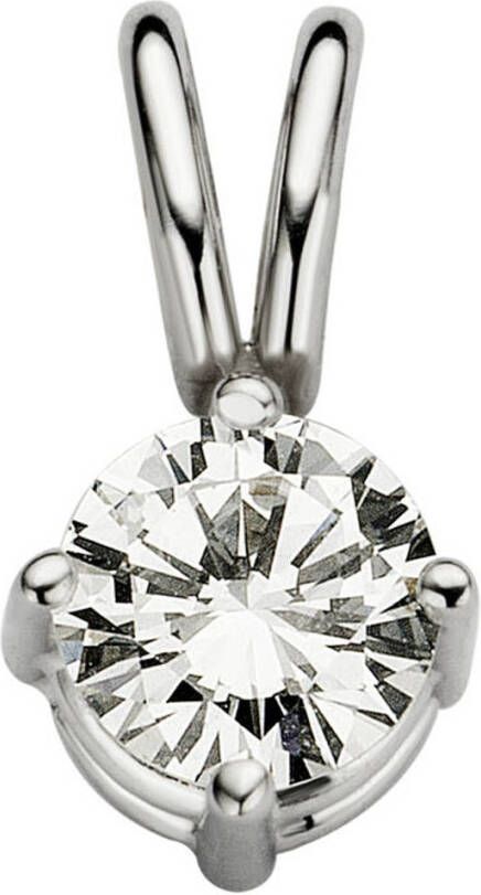 Diamond Point Witgouden solitair groeibriljant hanger, 0 25 ct 0 25 ct diamant Groeibriljant