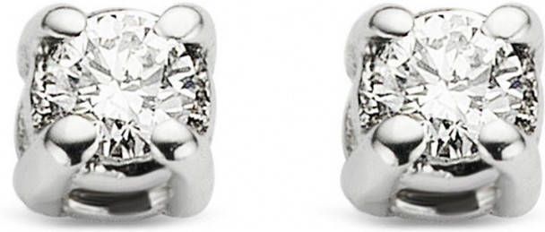 Diamond Point Witgouden solitair groeibriljant oorstekers, 0 04 ct 0 04 ct diamant Groeibriljant