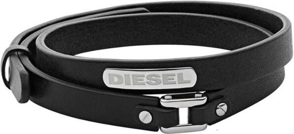 Diesel Stackables armband van leer met logo