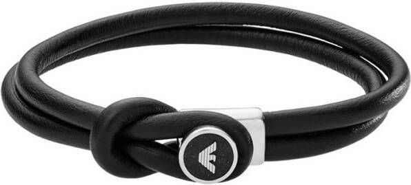 Emporio Armani EGS2212040 Wikkelarmband van leer met logo