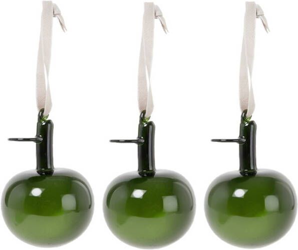 Iittala Oiva Toikka Lasiomena kersthanger 6 cm set van 3