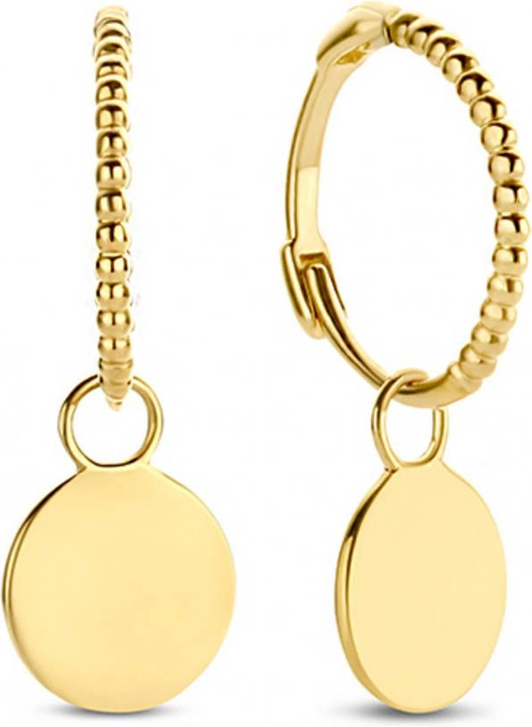 Jackie Fez Disc oorringen van 14 karaat geelgoud
