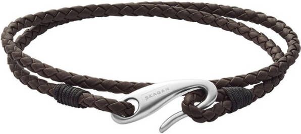 skagen Hulsten armband van leer SKJM0174040