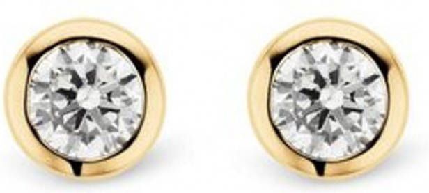 Ti Sento Milano Oorstekers met geelgouden plating en zirkonia