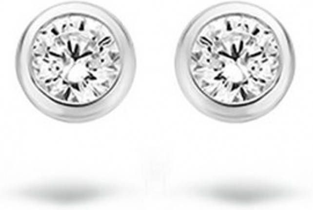 Blush Oorknopjes van 14 karaat witgoud met zirkonia 7214WZI