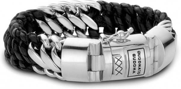 Buddha to Buddha Ben armband van zilver en leer