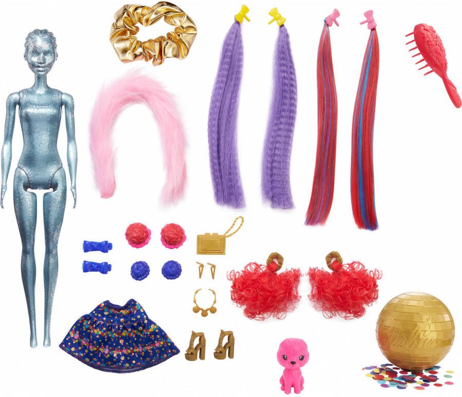 Barbie Pop Color Reveal Glitter 39, 4 Cm Paars 25 delig