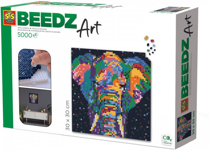 Azuritoys Ses Creative Strijkkralen Beedz Art Olifant Junior 8 delig