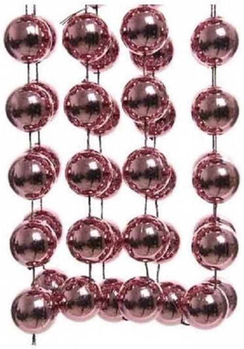 Decoris 2x Stuks Oud Roze Xxl Kralenslingers Kerstslingers 270 Cm Kerstslingers