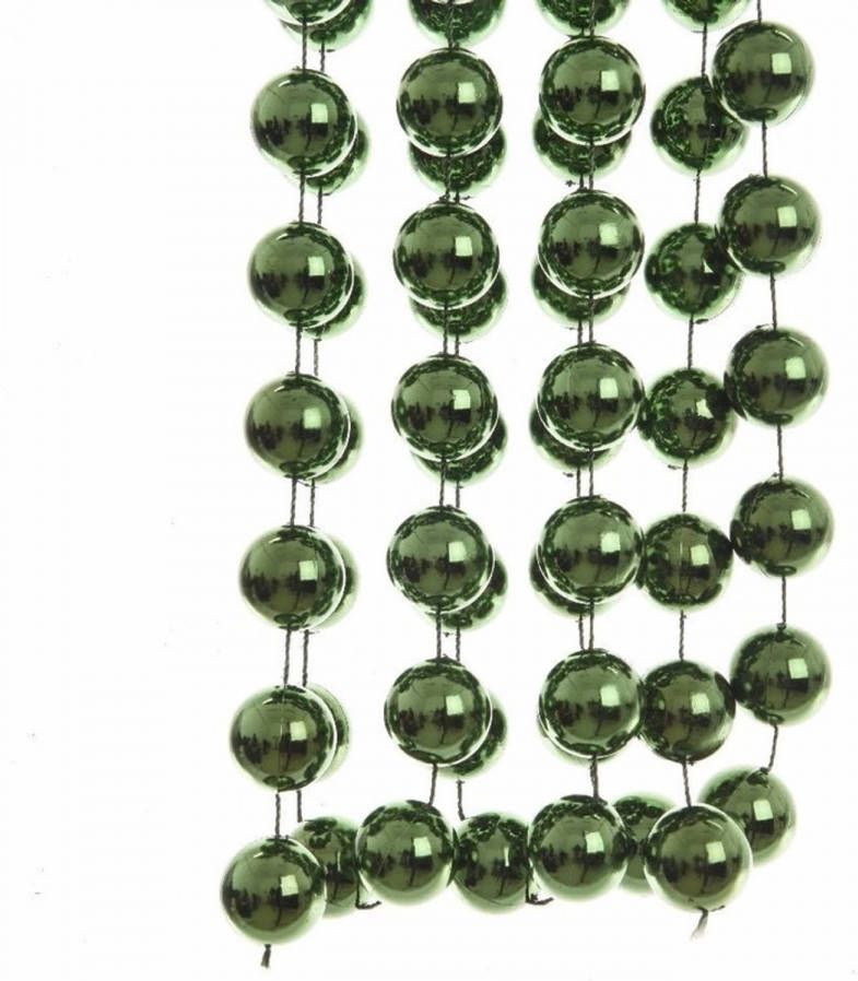 Decoris 3x Stuks Donkergroene Xxl Kralenslingers Kerstslingers 270 Cm Kerstslingers
