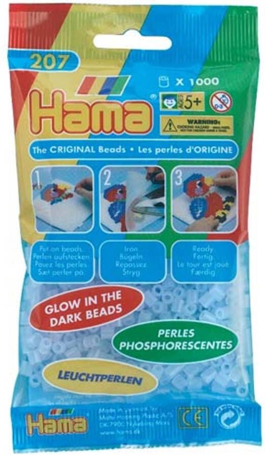 Hama Strijkkralen Glow in the Dark Blauw(057 )