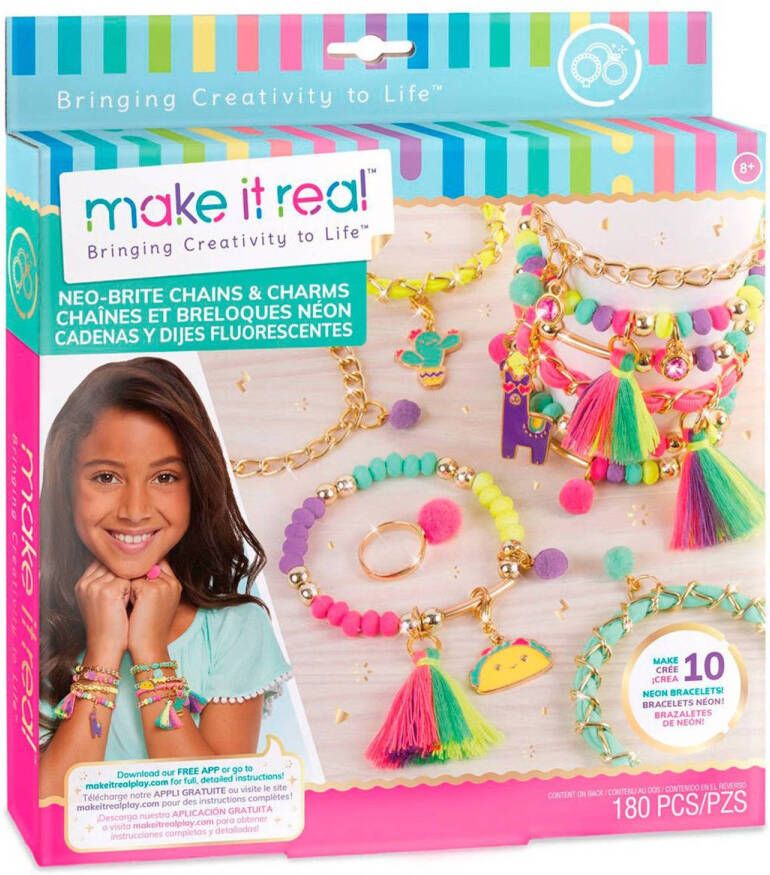 Make it Real Armbandjes Maken Meisjes Goud/neon 180 delig