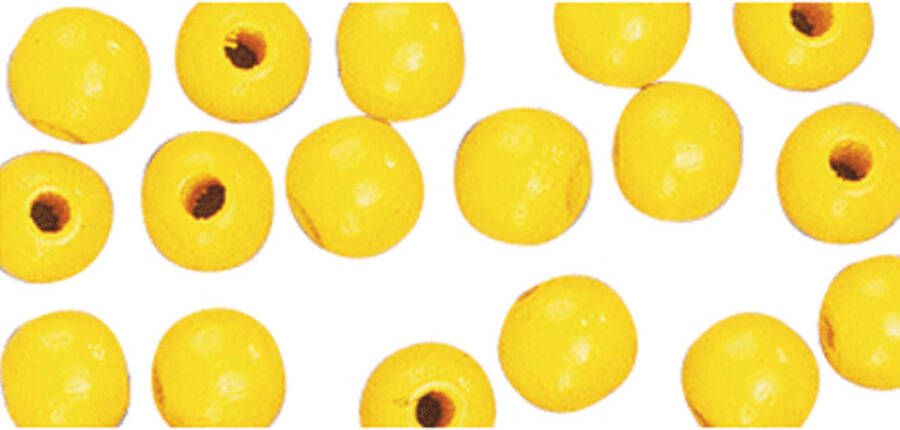 Rayher Hobby 104x Gele Houten Kralen 10 Mm Hobbykralen