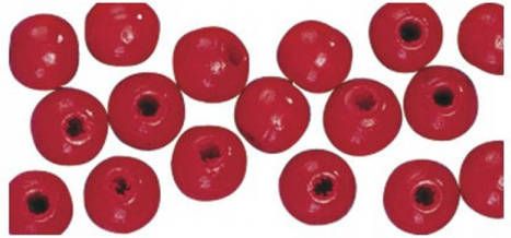 Rayher Hobby 115x Stuks Rode Houten Kralen 6 Mm Hobbykralen