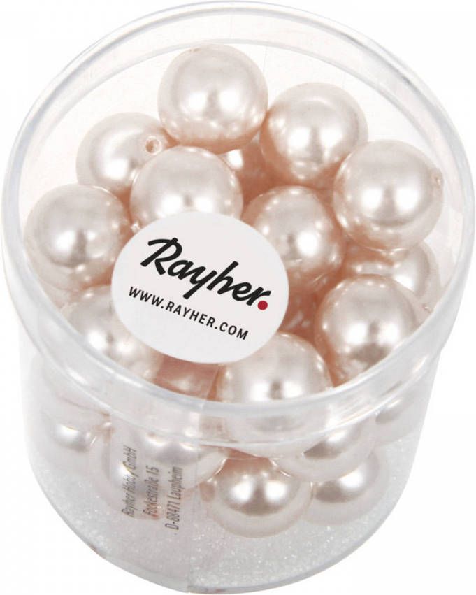 Rayher Hobby 35x Stuks Roze Parel Glaskralen 10 Mm Hobbykralen