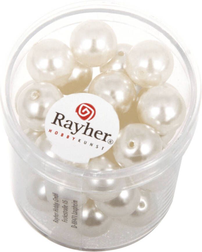 Rayher Hobby 70x Witte Parel Glaskralen 10 Mm Hobbykralen