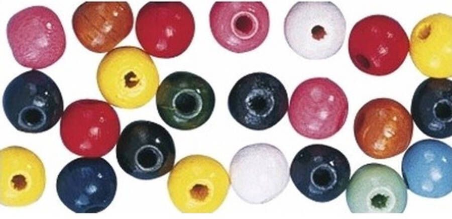 Rayher Hobby Gekleurde Hobby Kralen Van Hout Groot Gat 10mm 156x Stuks Diy Sieraden Maken Kralen Rijgen Hobby Materiaal