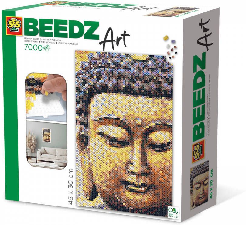 SES Strijkkraalkunstwerk Beedz Art Boeddha 30 X 45, 5 Cm 9 delig